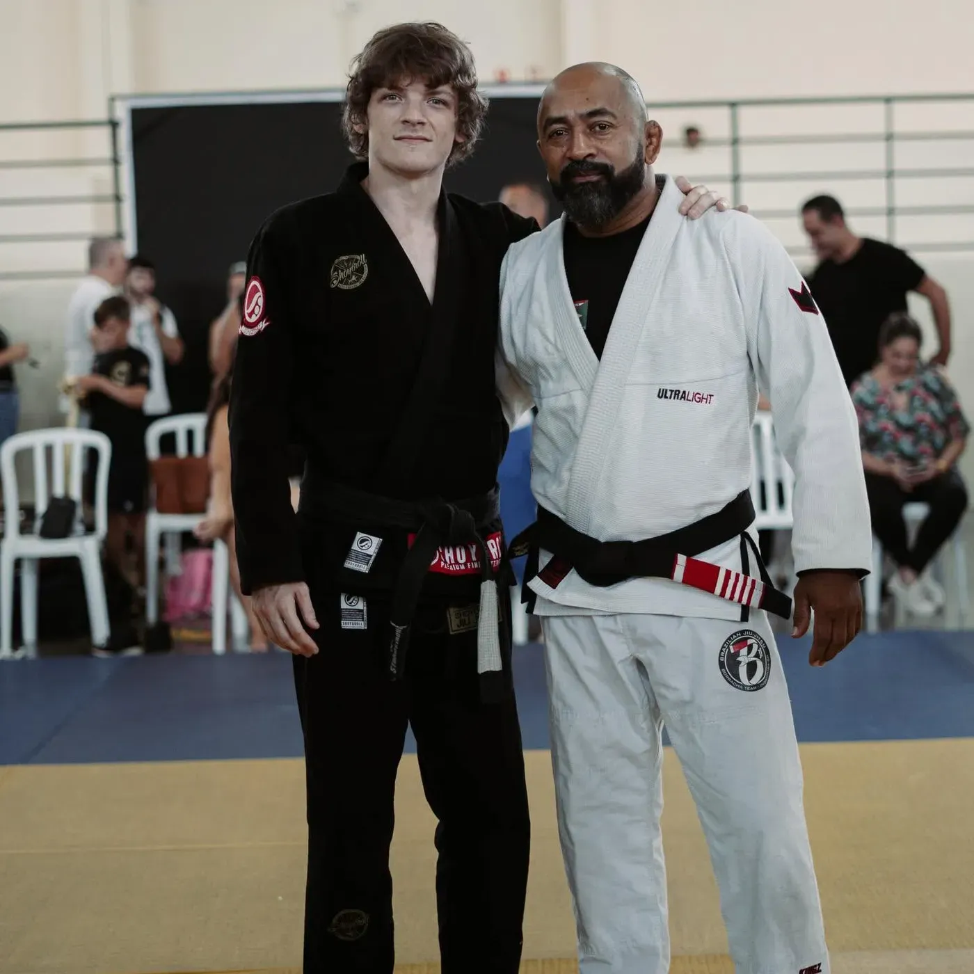 Tyler Schuckman with his professor
