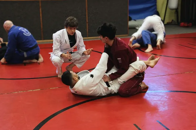 Coaching jiu-jitsu on the mats